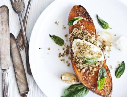 Patate douce rotie et croustillant au zathar