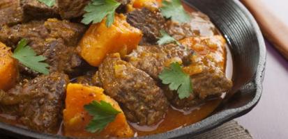 Tajine de boeuf safrane aux patates douces